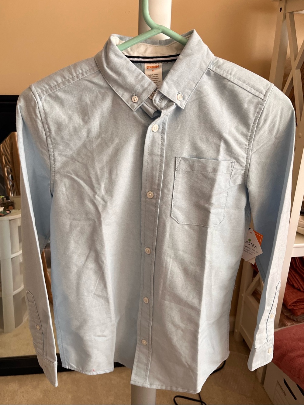 2 Gymboree Boys Blue Long Sleeved Button Down Oxford Uniform Shirts, NWT